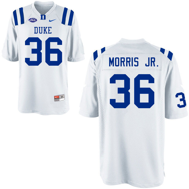 Men #36 Nick Morris Jr. Duke Blue Devils College Football Jerseys Sale-White